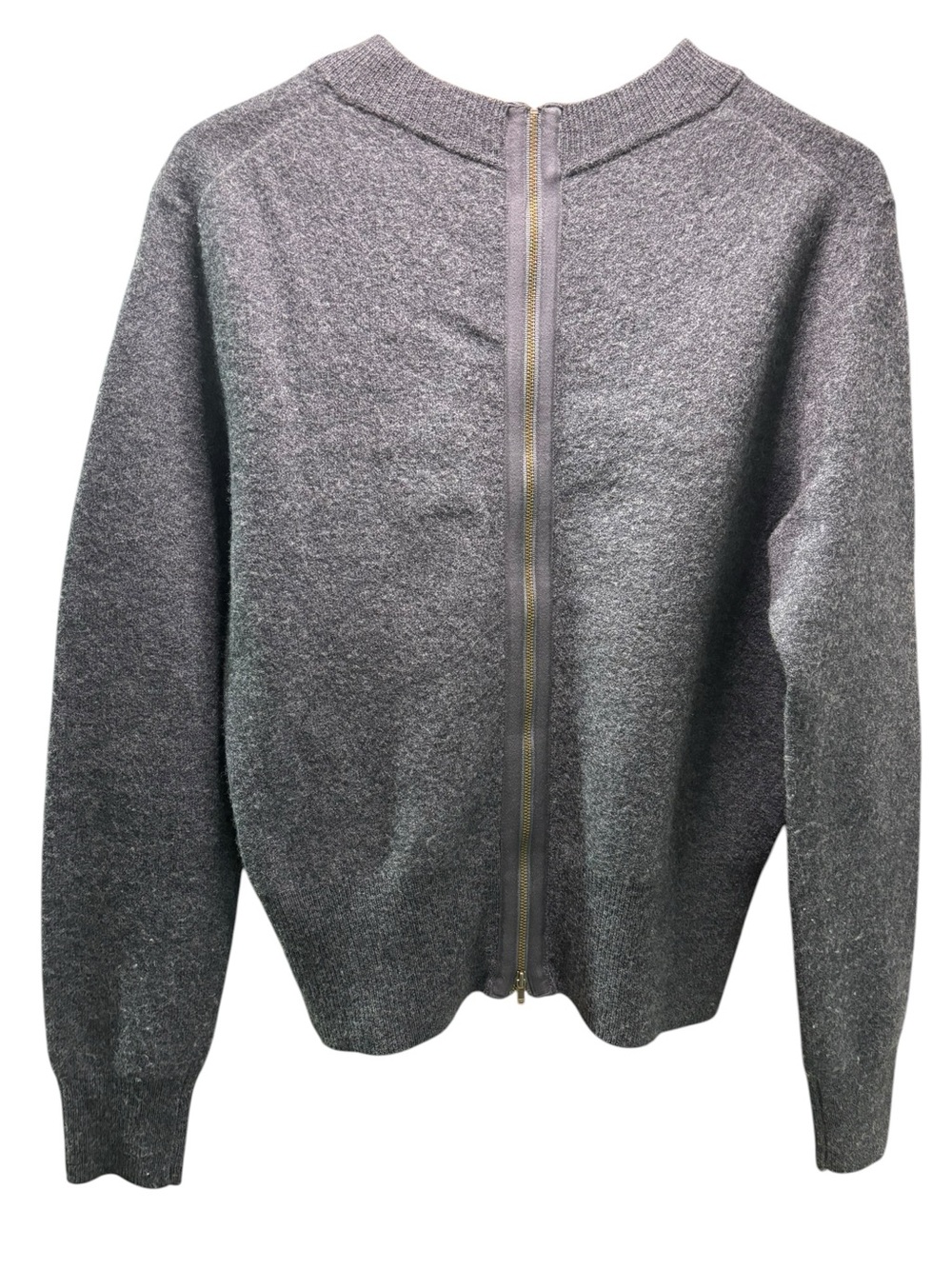 J. Crew Women’s Classic Crewneck Wool Sweater Dark Gray Back Zipper Size Small - Picture 5 of 6